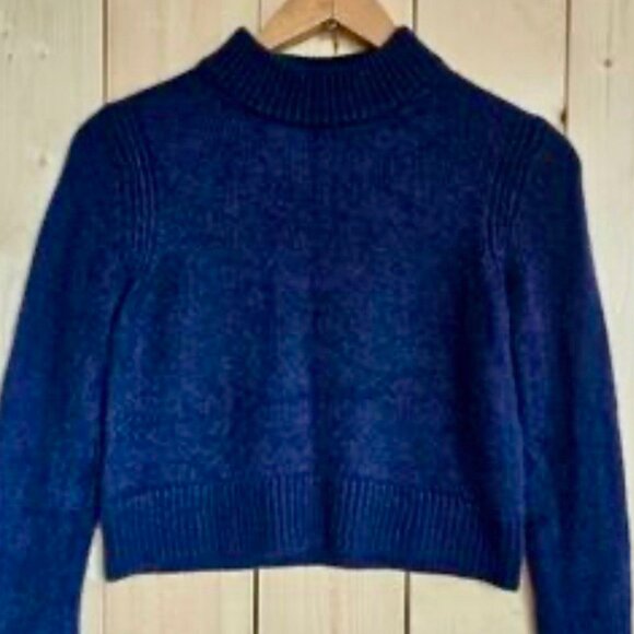 Hudson North Mock Neck Cropped Cashemere Sweater - Small - Picture 1 of 6